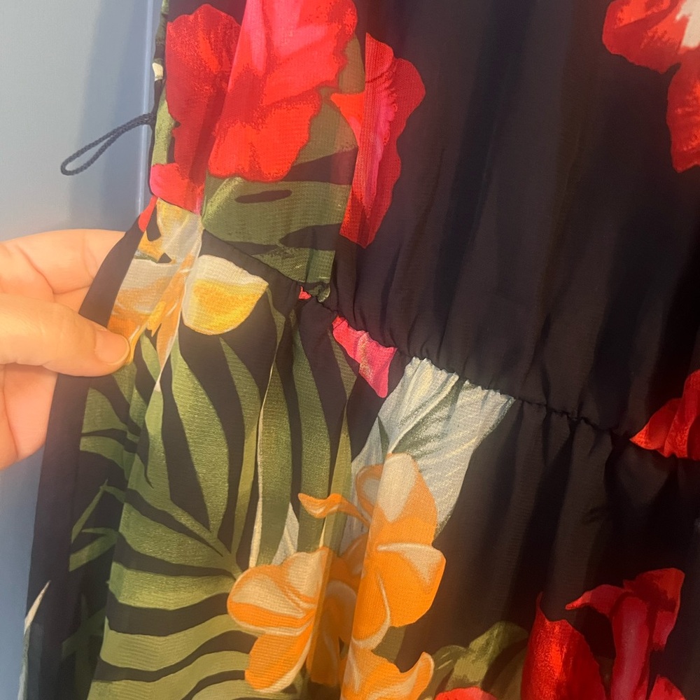 Apt. 9 High Low Floral Dress - Navy and Orange - Picture 6 of 13